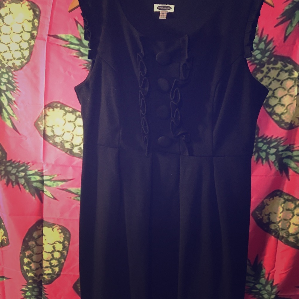 Size 12 Intermission Black Button Midi Dress
